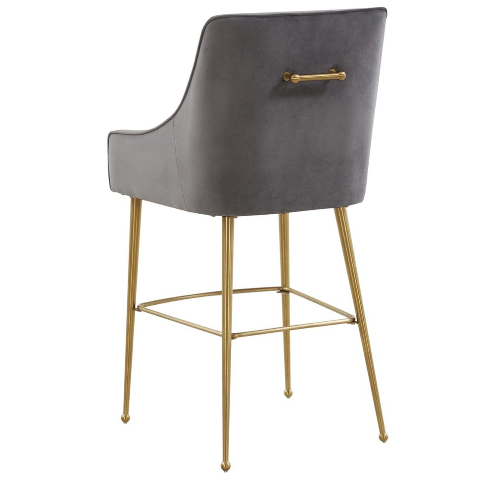 Candelabra Home Beatrix Velvet Bar and Counter Stool Furniture