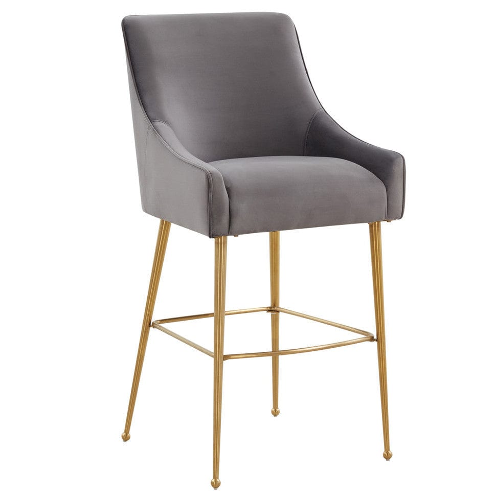 Candelabra Home Beatrix Velvet Bar and Counter Stool Furniture