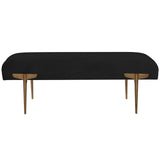 Candelabra Home Brno Velvet Bench - Black Furniture TOV-OC6209 00806810358337