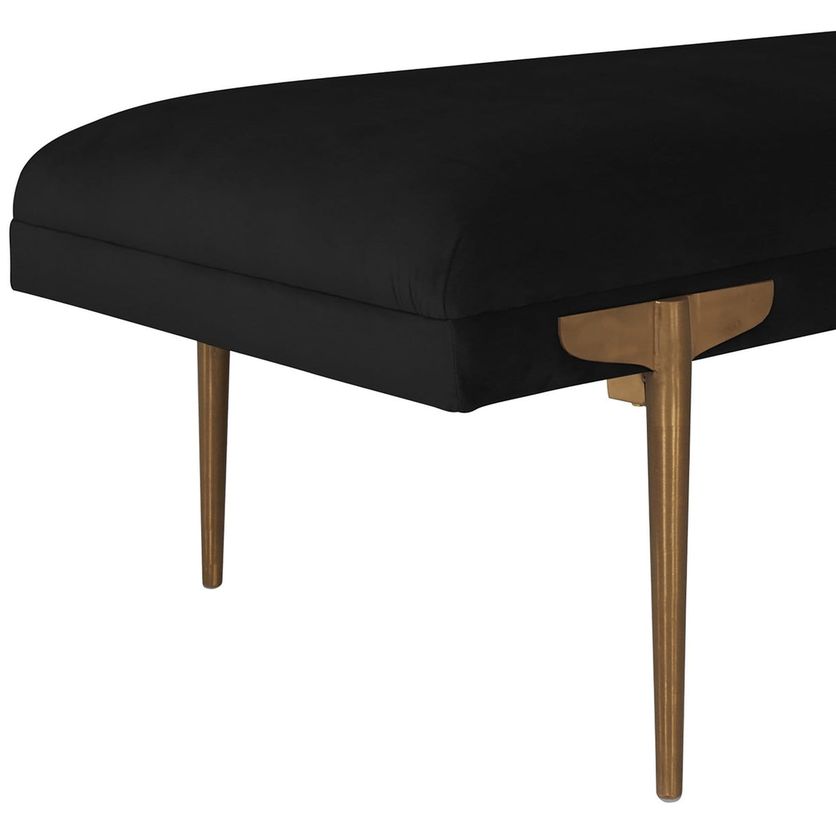 Candelabra Home Brno Velvet Bench - Black Furniture TOV-OC6209 00806810358337