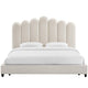 Candelabra Home Celine Velvet Bed - Cream Furniture