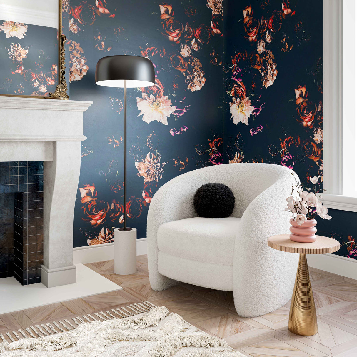 Candelabra Home Dakota Faux Shearling Armchair Furniture TOV-S44136