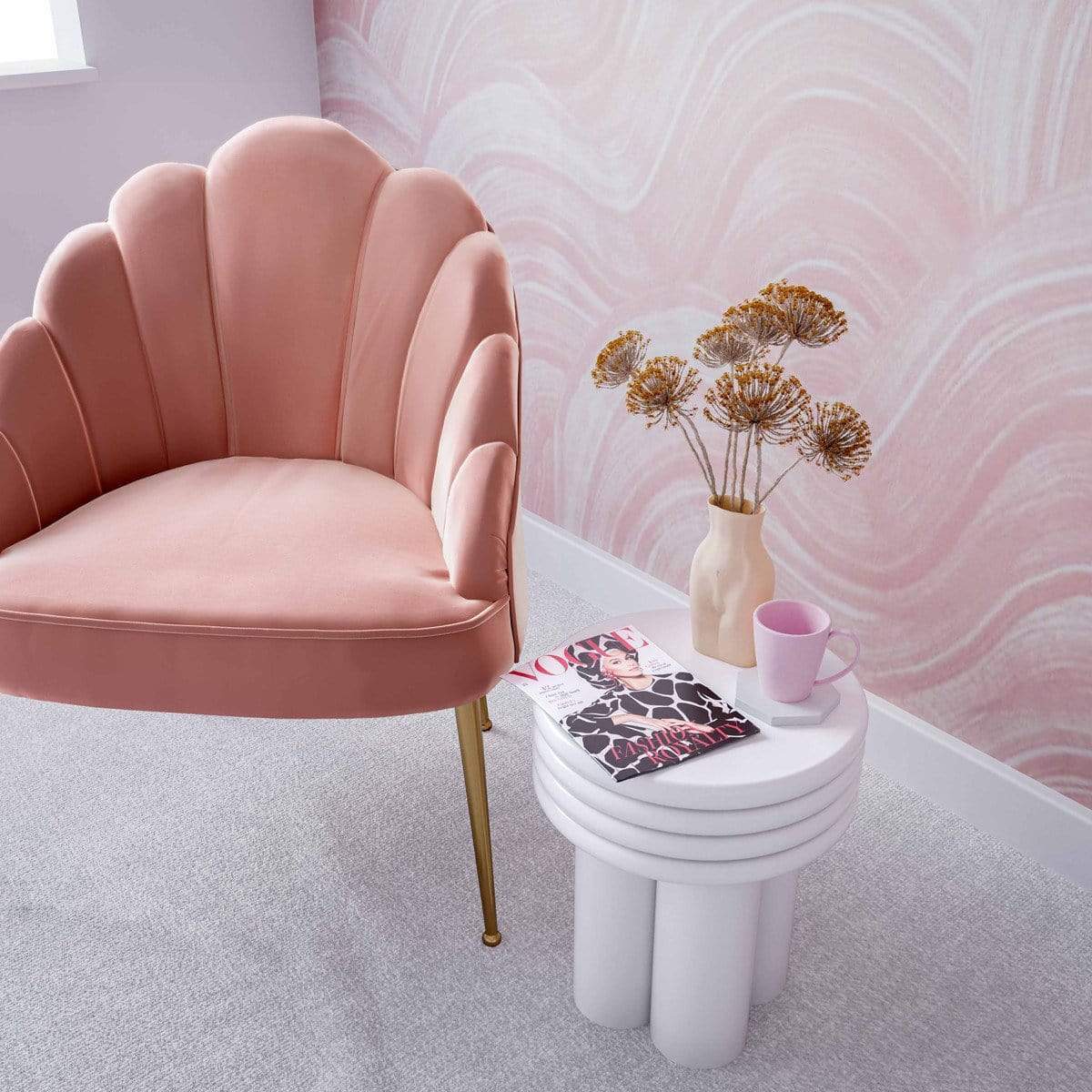 Candelabra Home Delta Indoor/Outdoor Concrete Side Table Furniture TOV-O44065