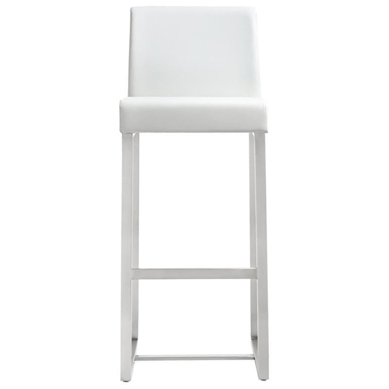 Candelabra Home Denmark White Steel Bar and Counter Stool - Set of 2 Furniture