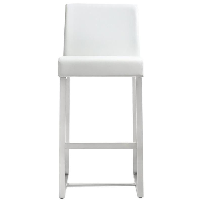 Candelabra Home Denmark White Steel Bar and Counter Stool - Set of 2 Furniture