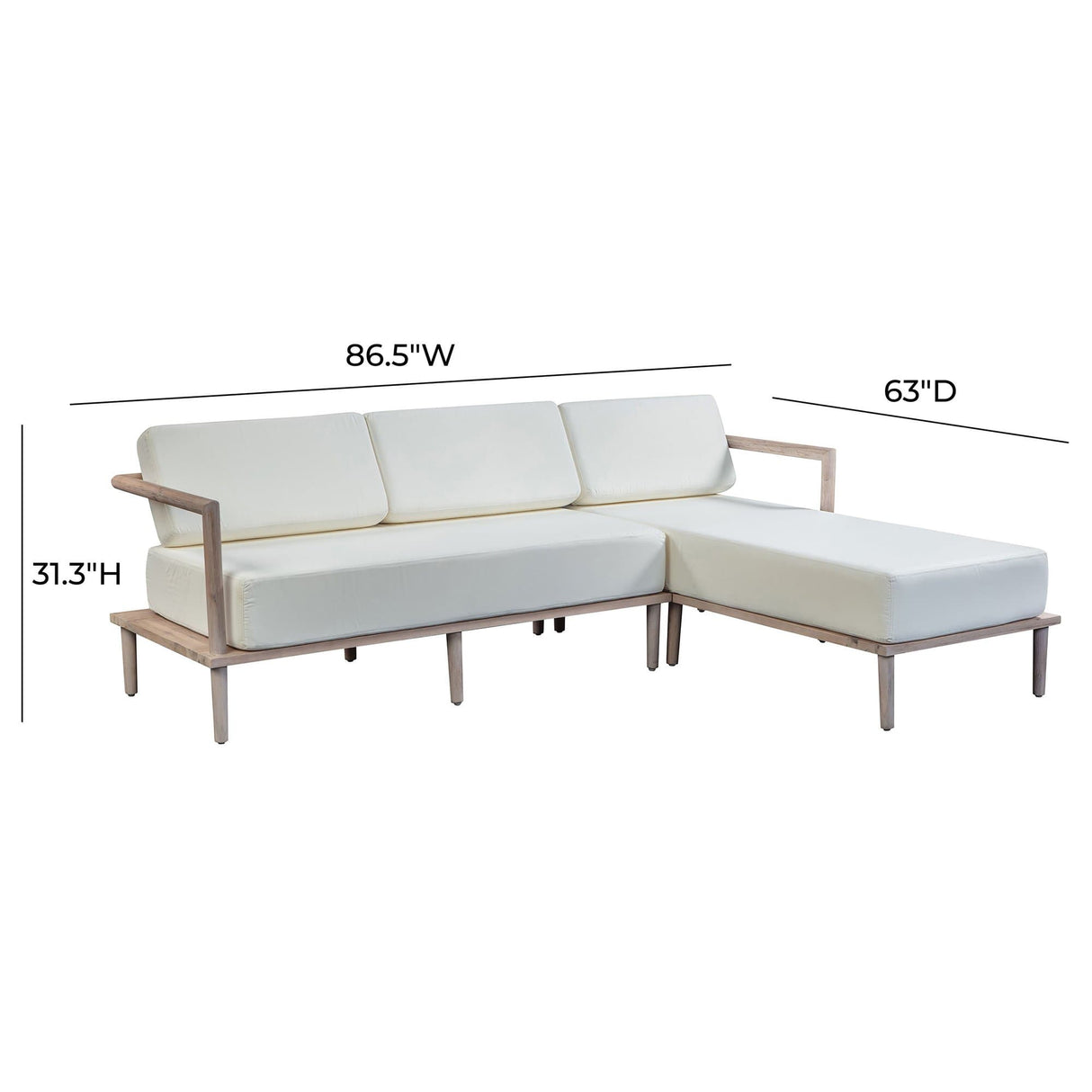Candelabra Home Emerson Cream Outdoor Sectional Furniture