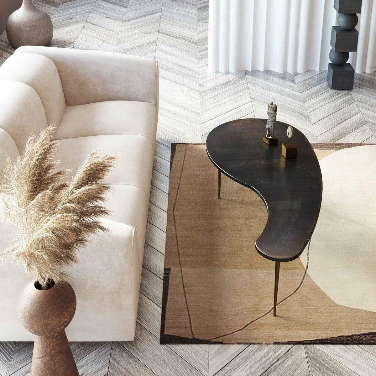 Candelabra Home Emmet Velvet Sofa - Cream Furniture TOV-S6445