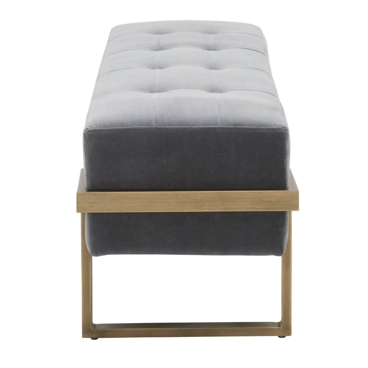 Candelabra Home Fiona Upholstered Bench - Gray Furniture orient-express-4575.BGRY/BRA