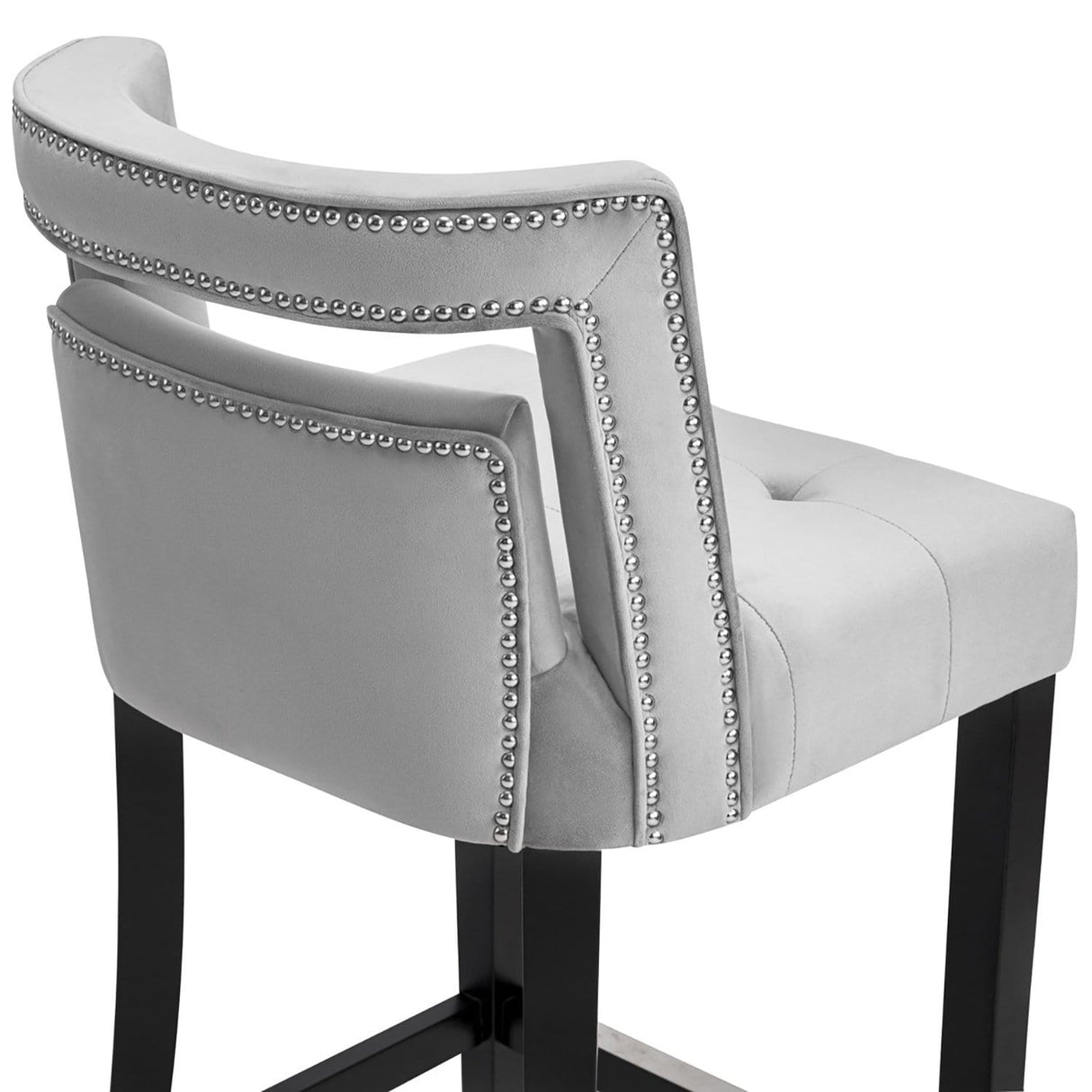 Candelabra Home Hart Velvet Bar and Counter Stool - Grey Furniture