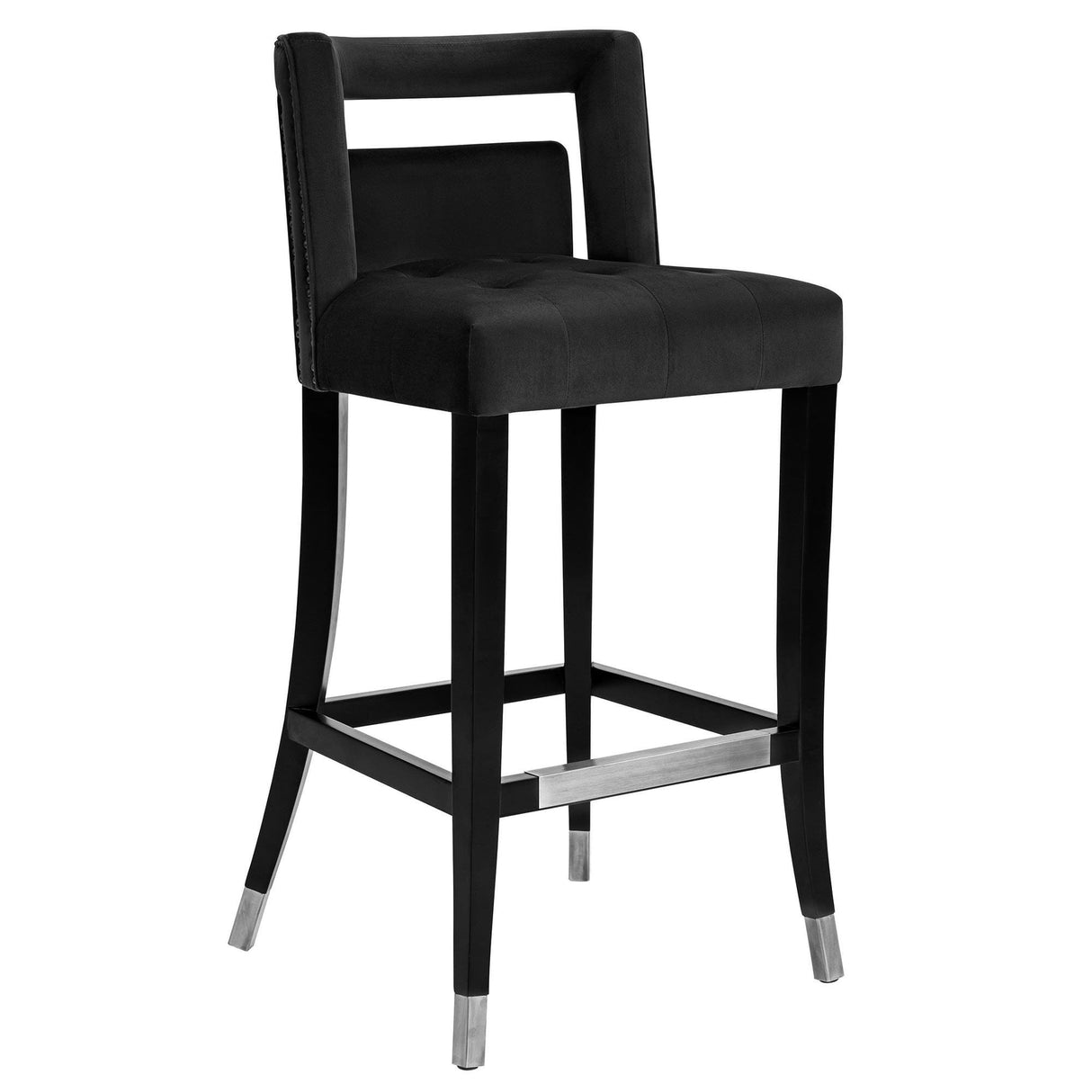 Candelabra Home Hart Velvet Bar and Counter Stool - Grey Furniture TOV-D68246