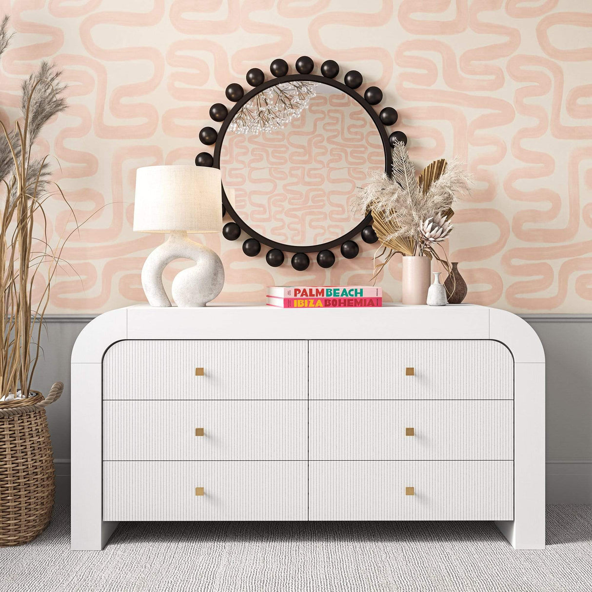 Candelabra Home Hump 6 Drawer Dresser Furniture