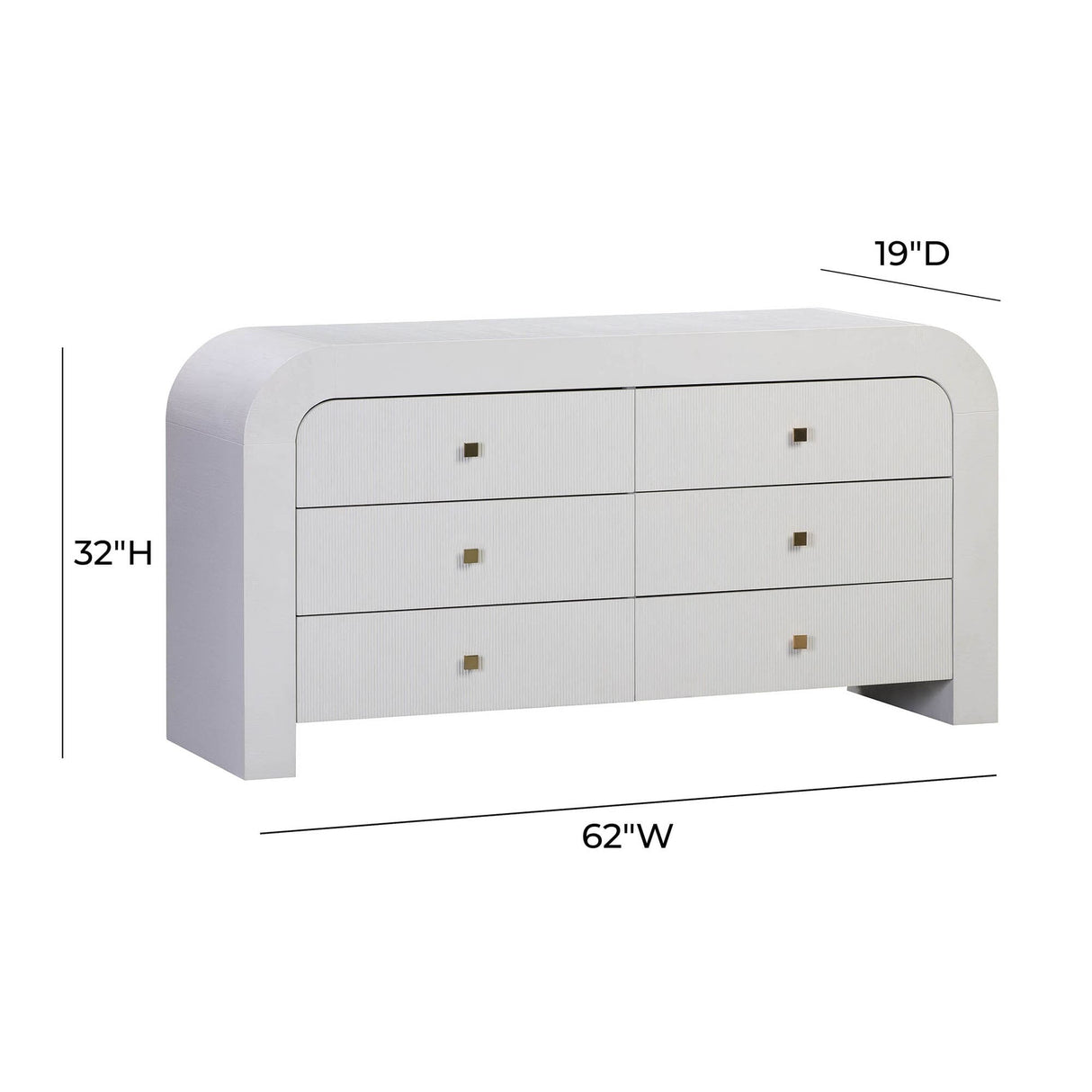Candelabra Home Hump 6 Drawer Dresser Furniture