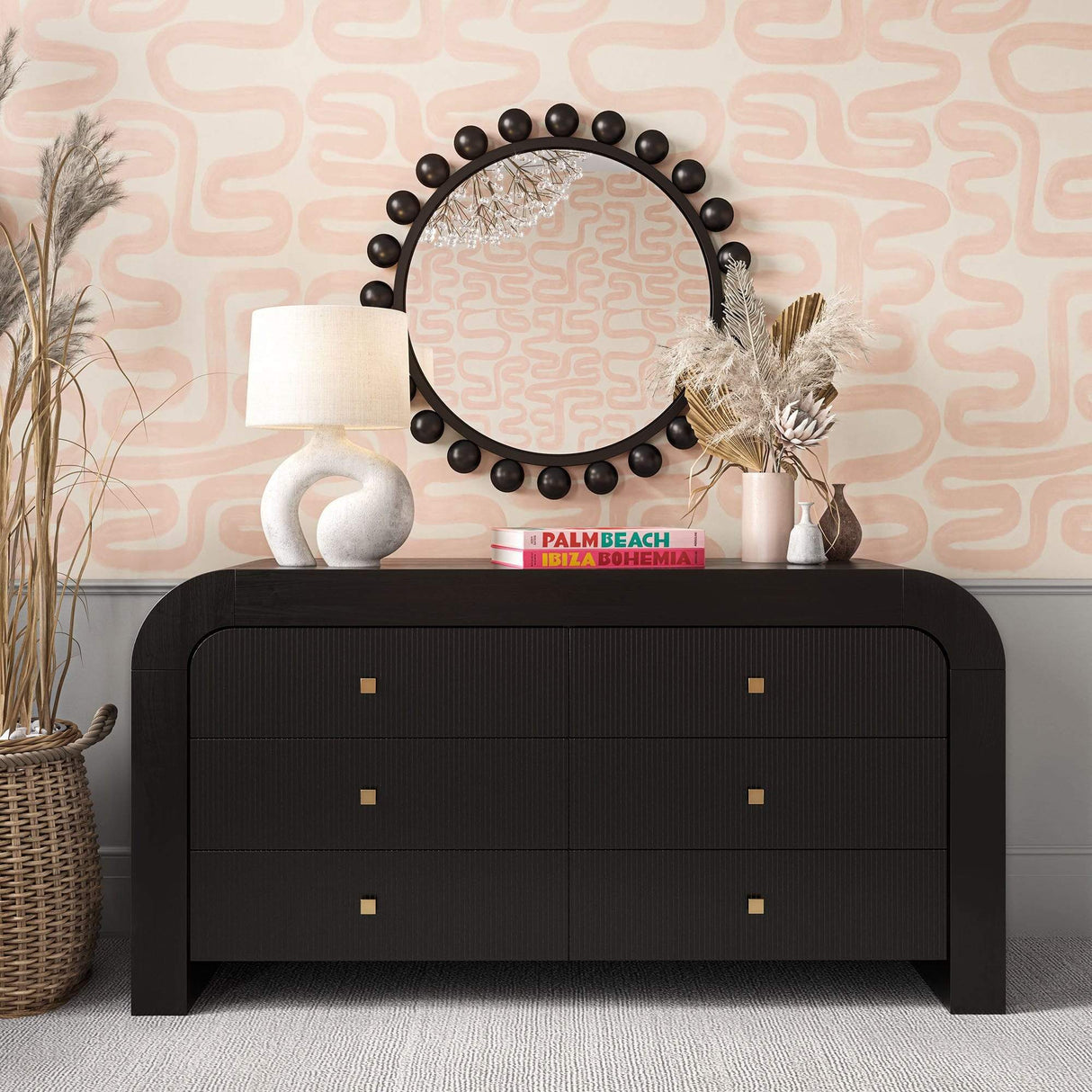 Candelabra Home Hump 6 Drawer Dresser Furniture