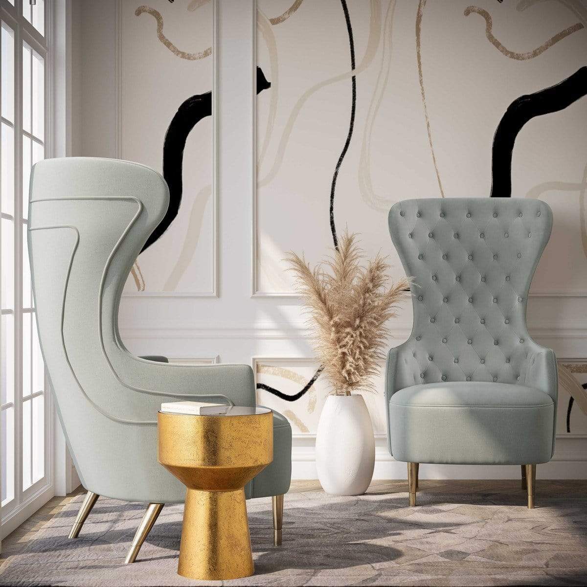 Candelabra Home Jezebel Velvet Wingback Chair by Inspire Me! Home Décor Furniture
