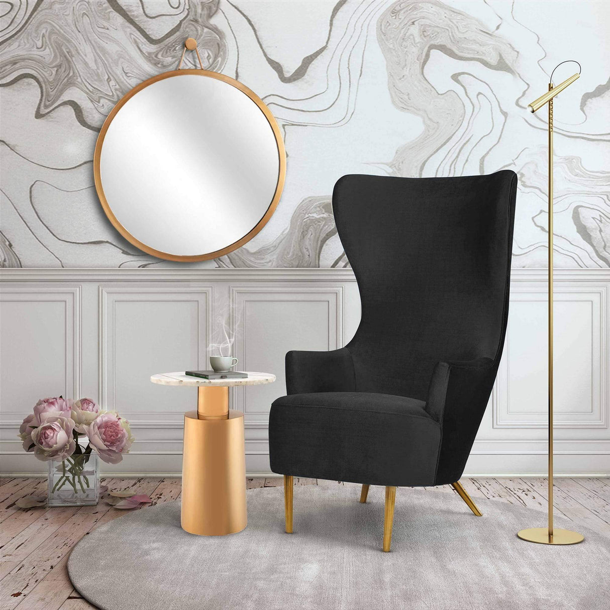 Candelabra Home Julia Velvet Wingback Chair By Inspire Me! Home Decor Furniture