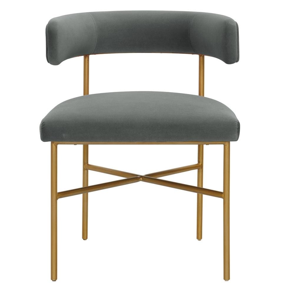 Candelabra Home Kim Velvet Chair - Grey Furniture TOV-D6434