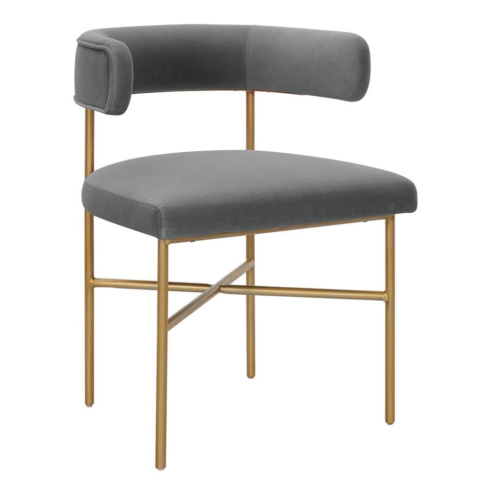 Candelabra Home Kim Velvet Chair - Grey Furniture TOV-D6434