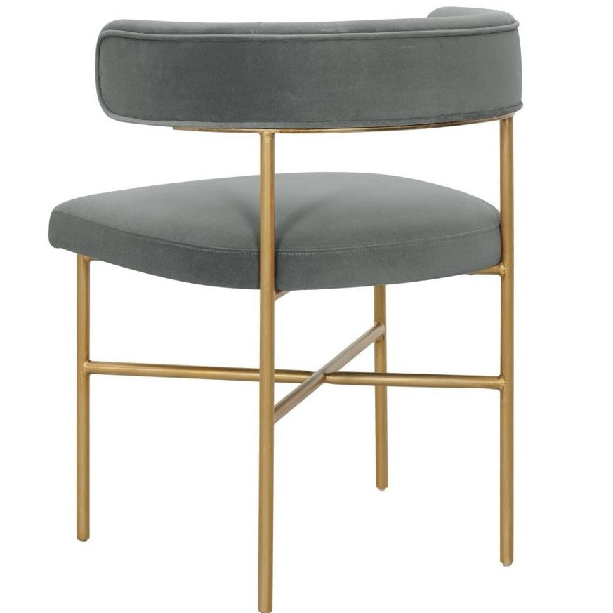 Candelabra Home Kim Velvet Chair - Grey Furniture TOV-D6434