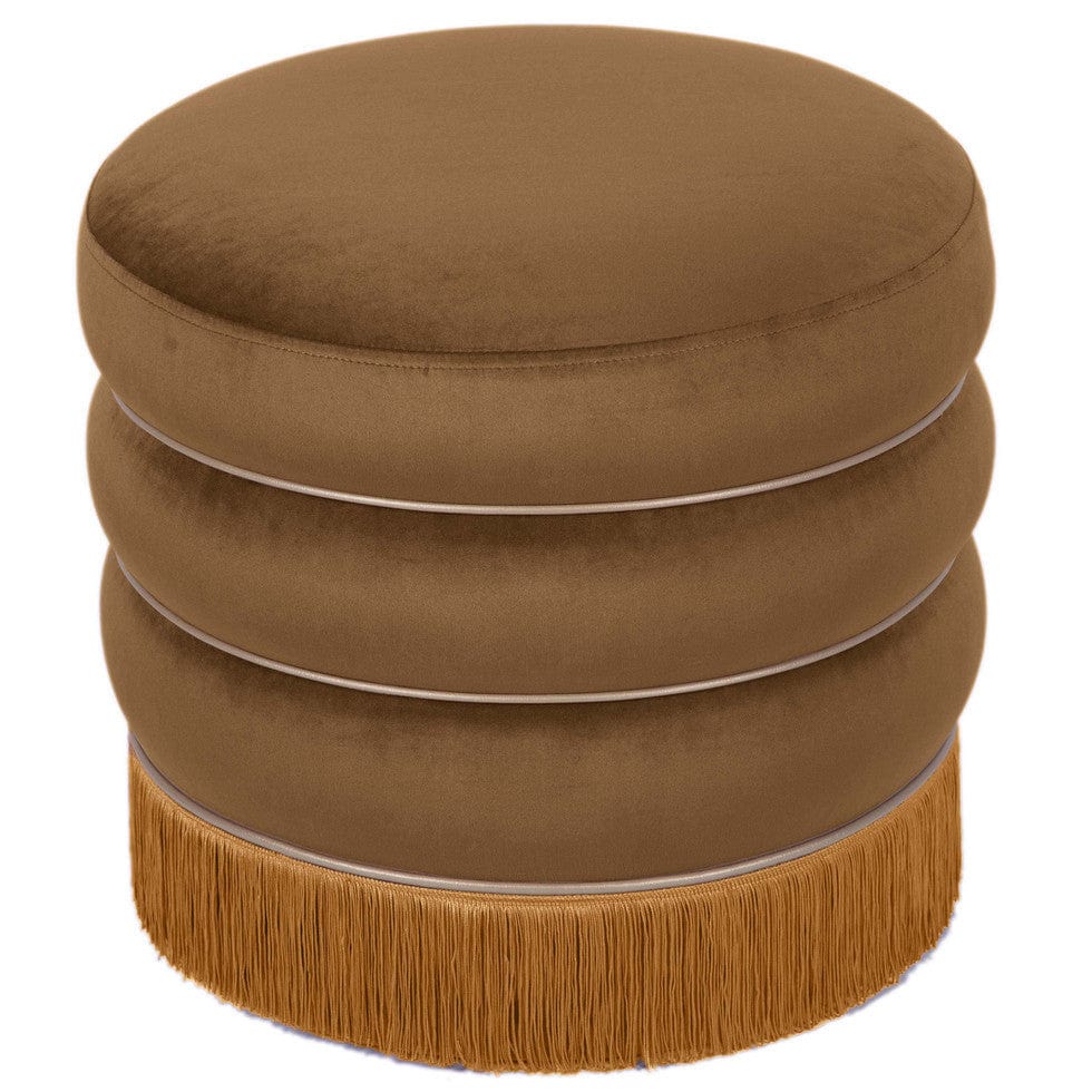 Candelabra Home Lakka Velvet Ottoman Furniture