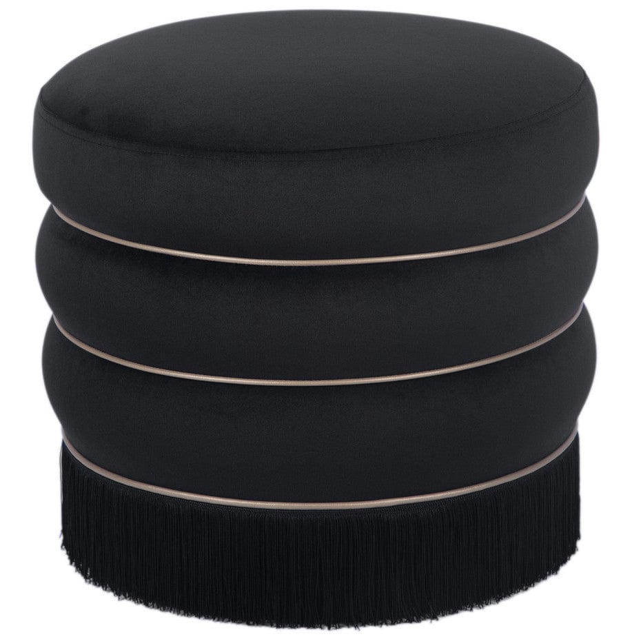 Candelabra Home Lakka Velvet Ottoman Furniture