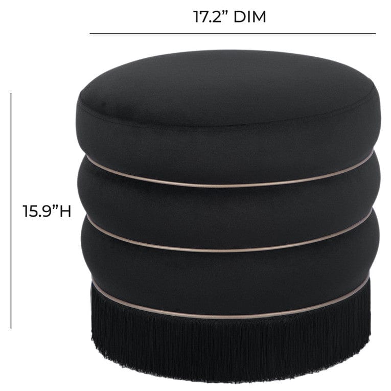 Candelabra Home Lakka Velvet Ottoman Furniture