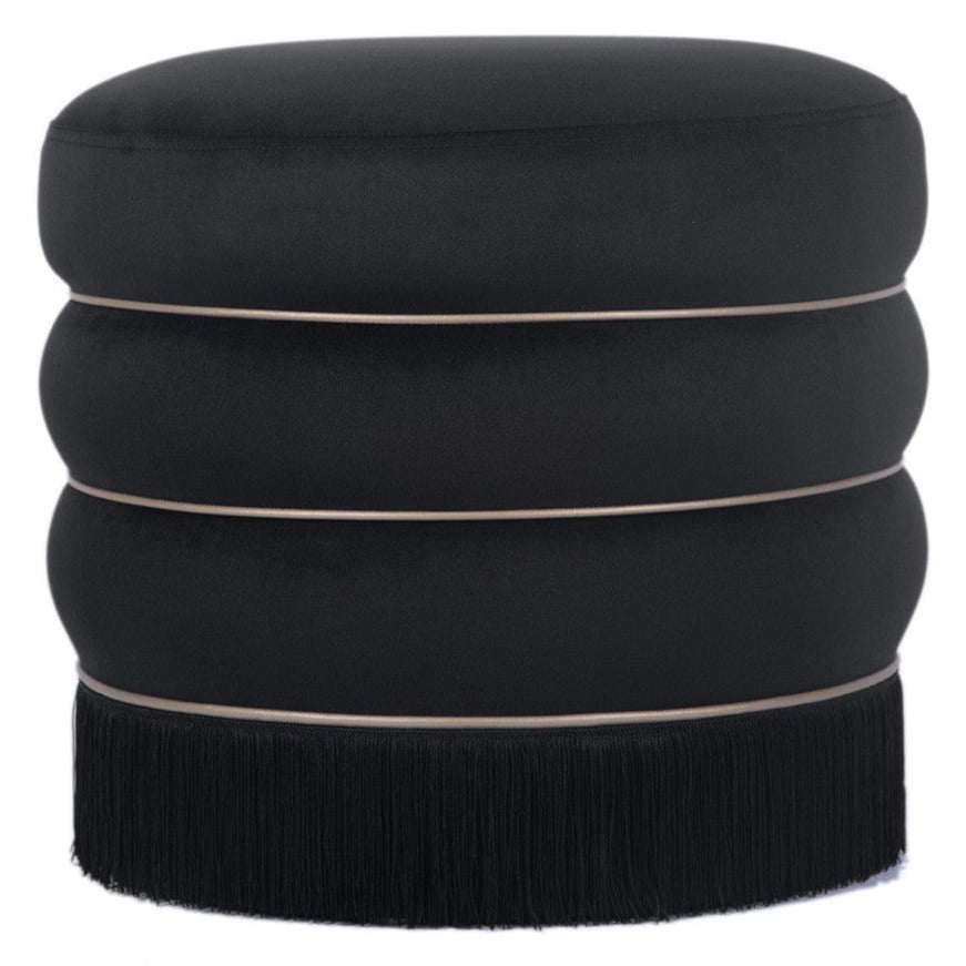 Candelabra Home Lakka Velvet Ottoman Furniture