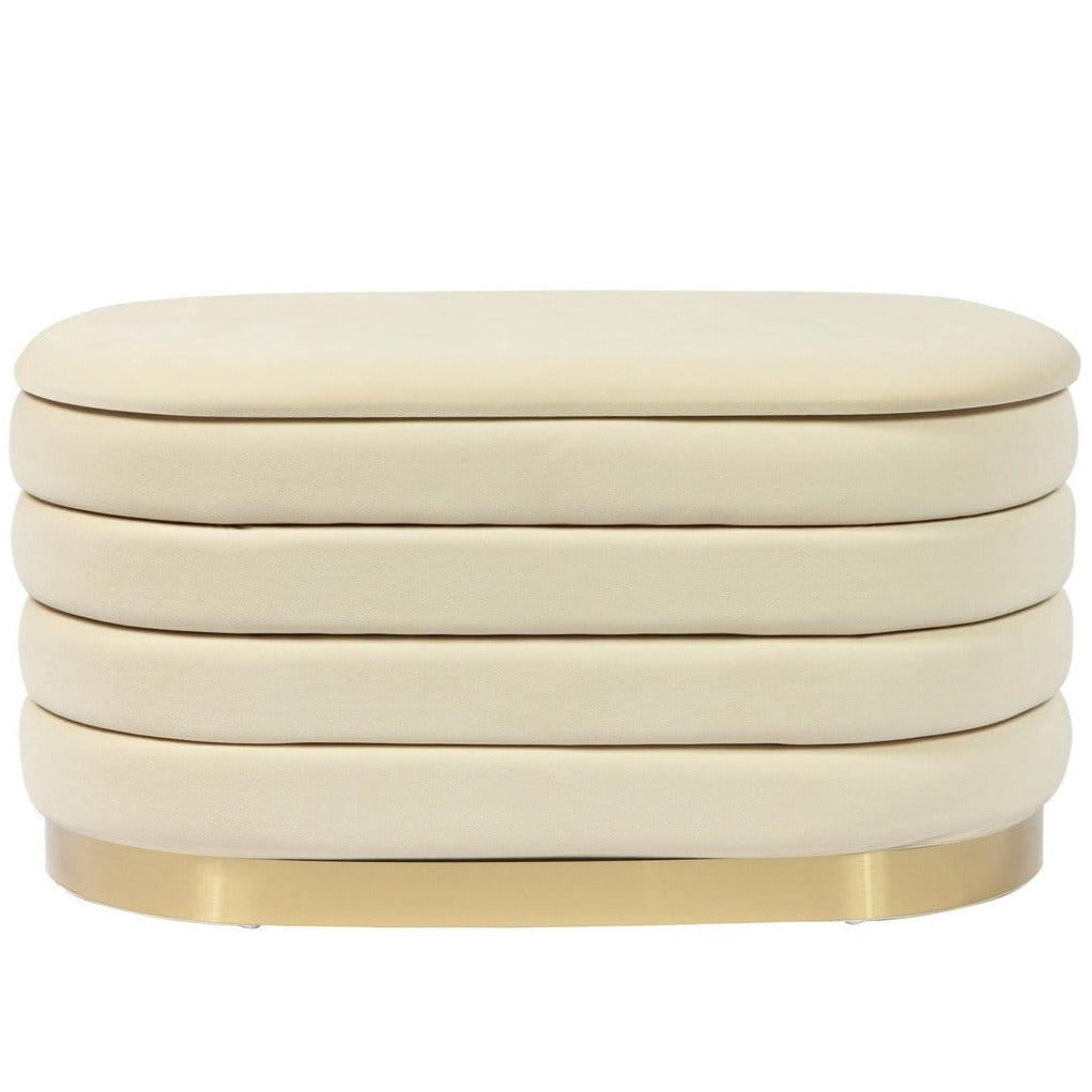 Candelabra Home Lillian Velvet Storage Bench Furniture