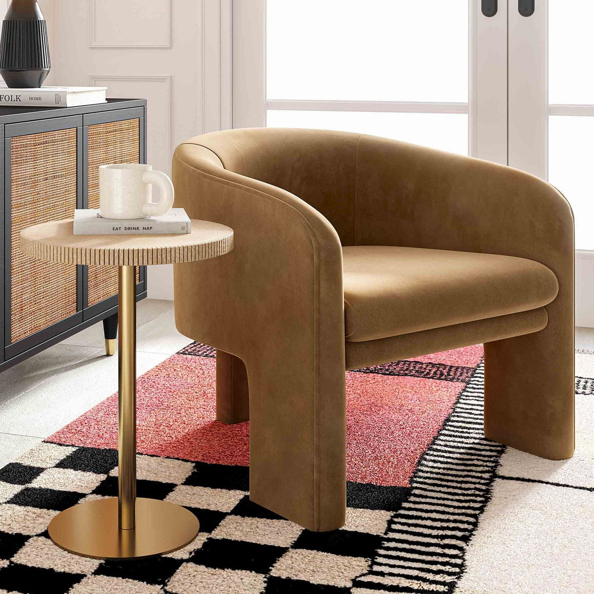 Candelabra Home Marla Velvet Accent Chair Furniture