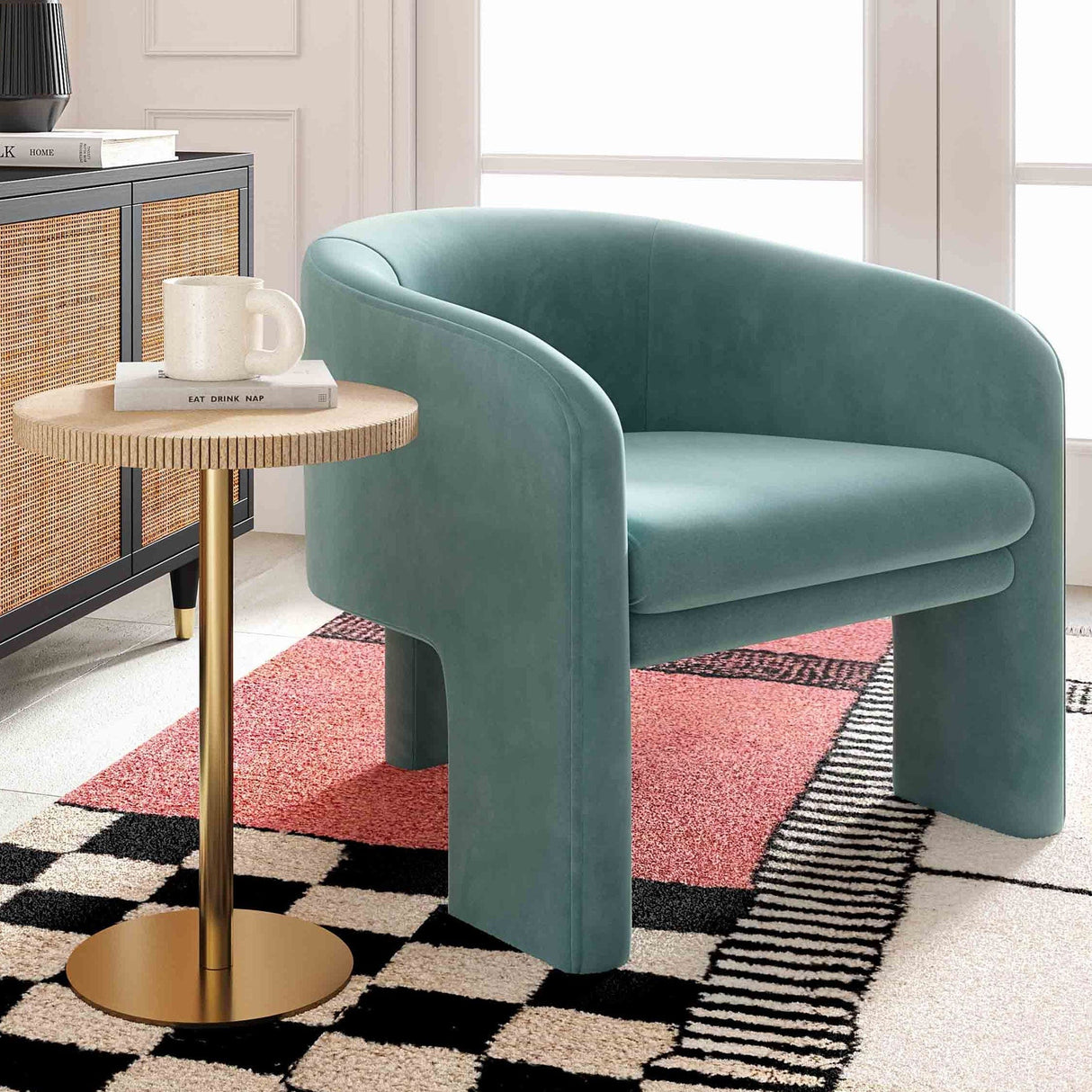 Candelabra Home Marla Velvet Accent Chair Furniture