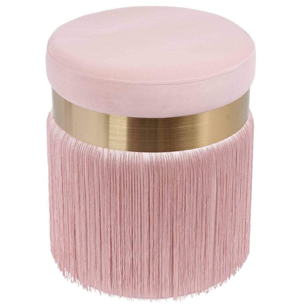 Candelabra Home Melody Tasseled Ottoman Furniture