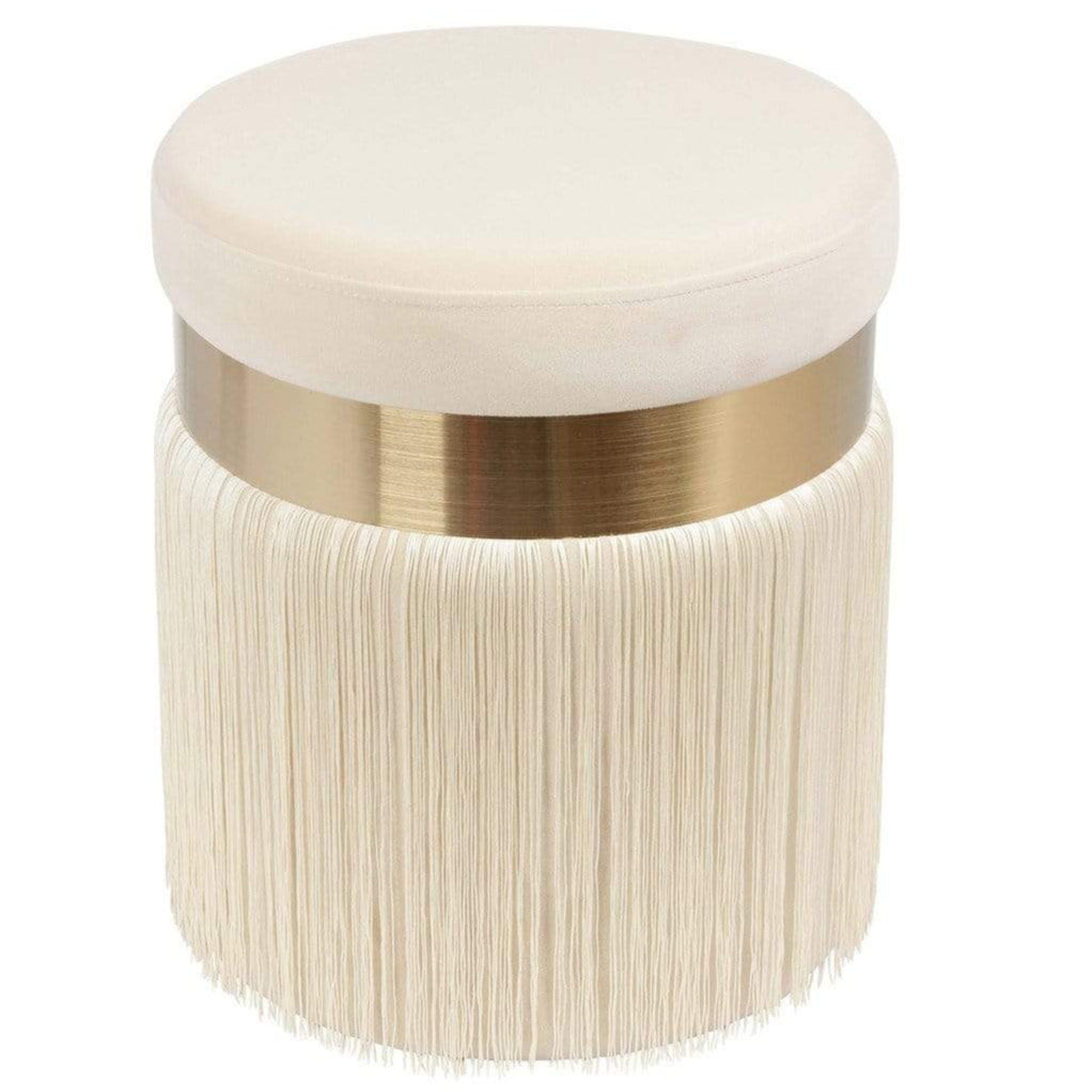 Candelabra Home Melody Tasseled Ottoman Furniture