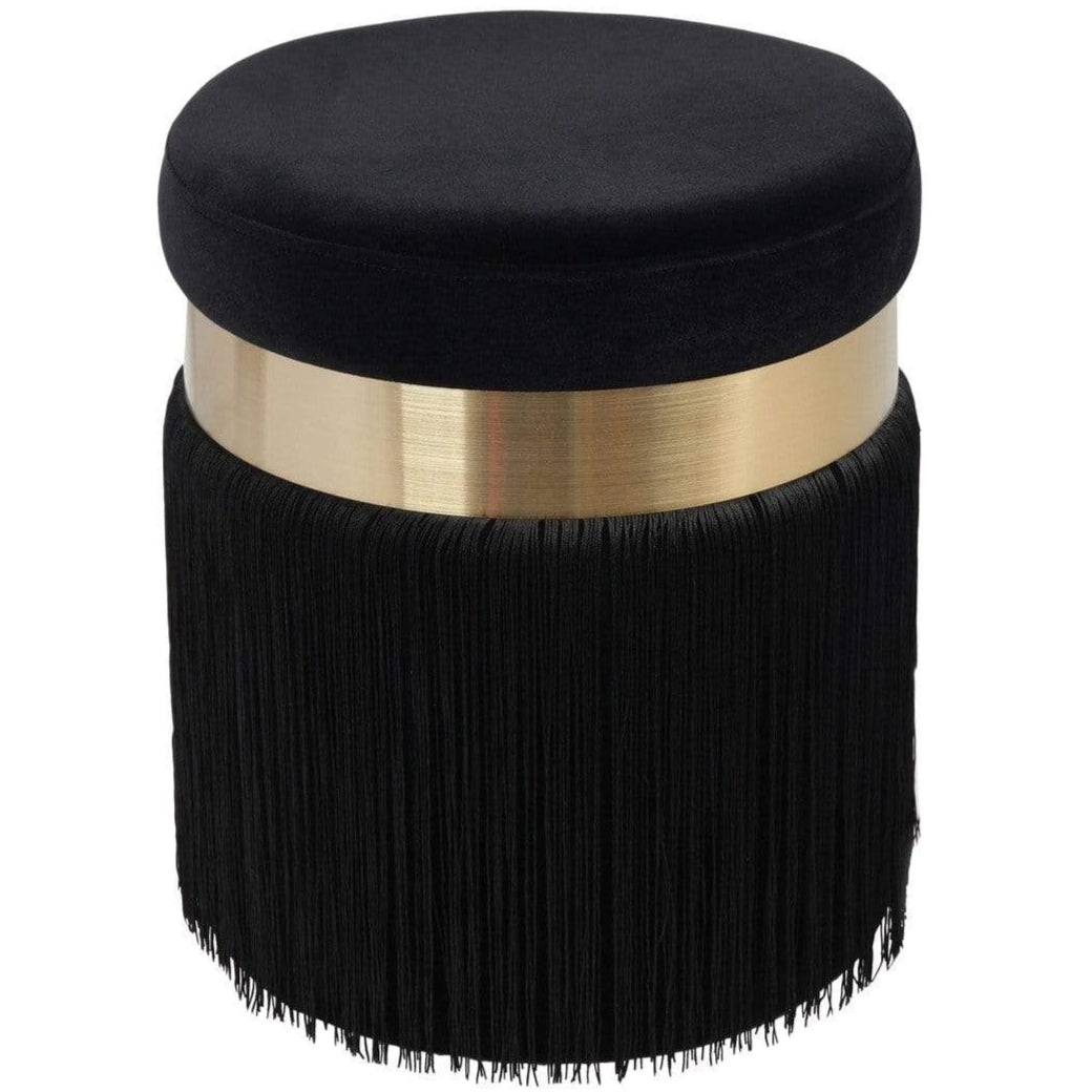 Candelabra Home Melody Tasseled Ottoman Furniture