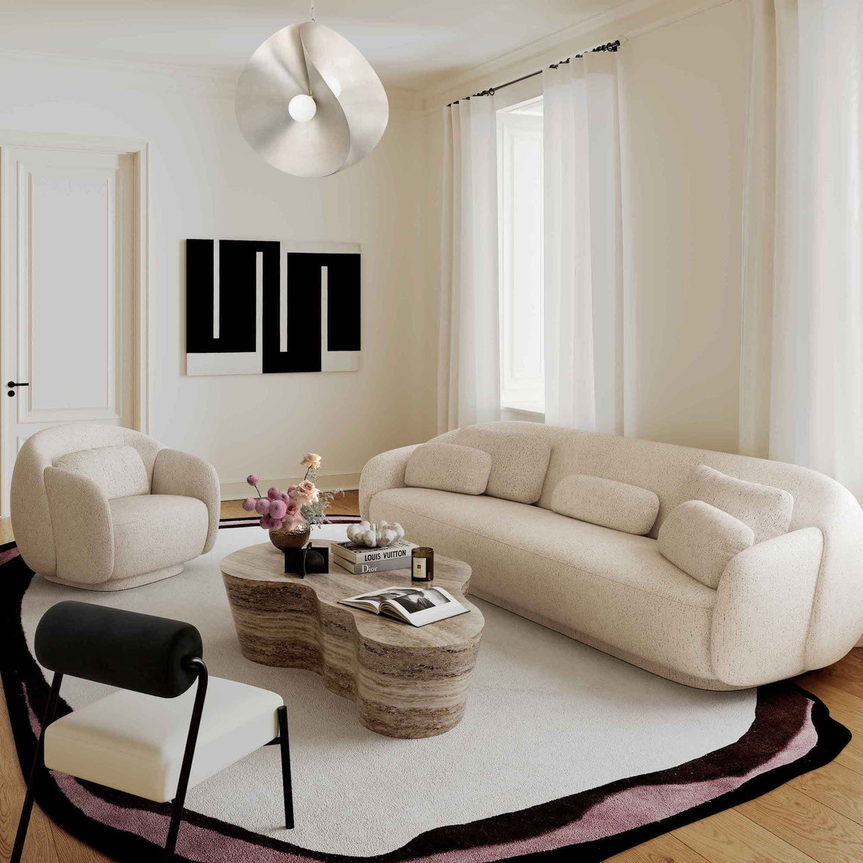 Candelabra Home Misty Boucle Sofa Furniture