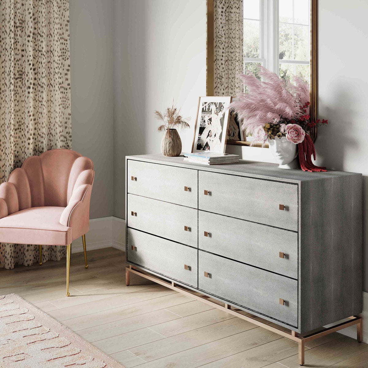 Echo Shagreen 6 Drawer Dresser