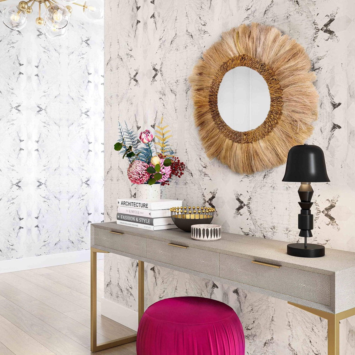 Candelabra Home Pesce Shagreen Console Furniture TOV-OC44014 00806810358917