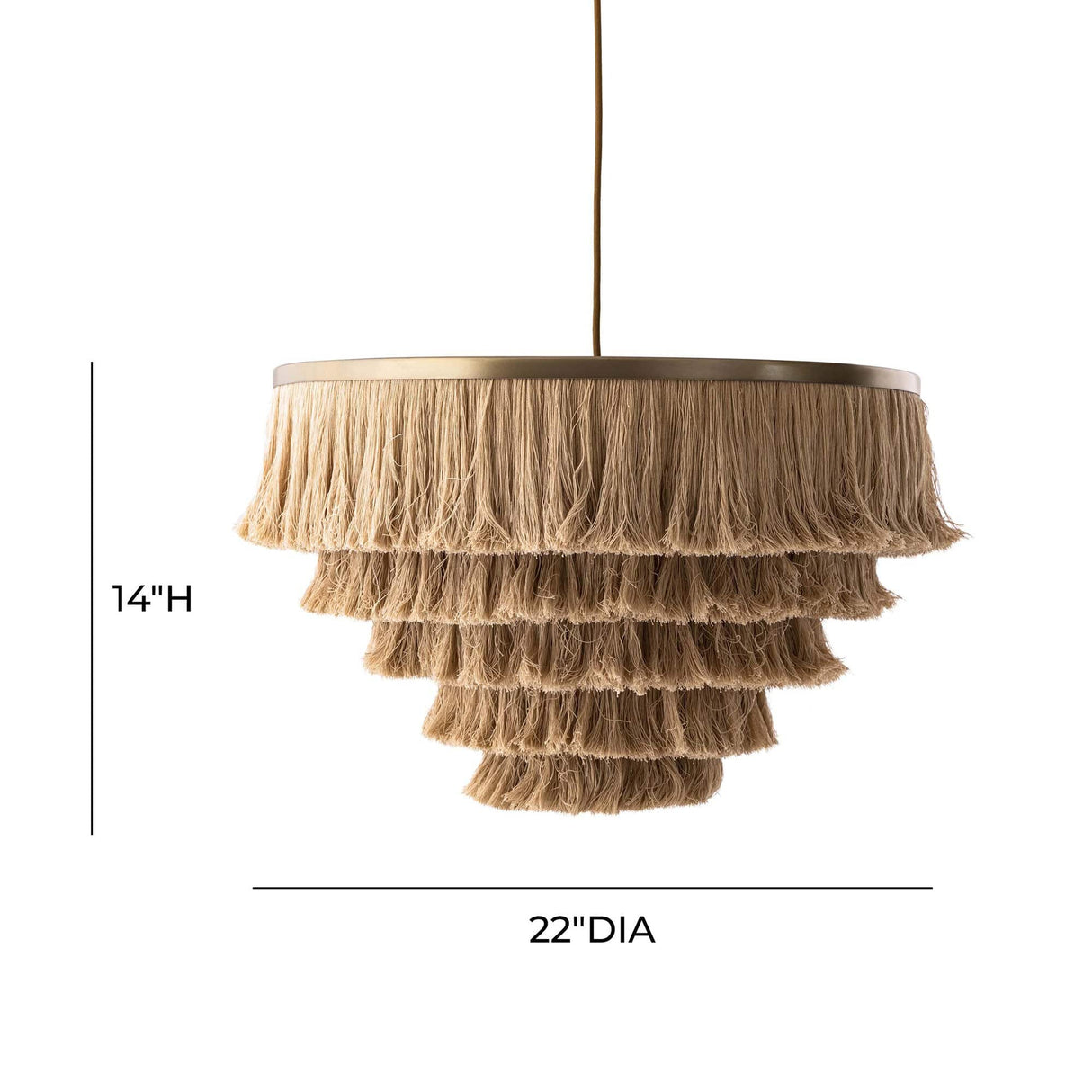 Candelabra Home Sarai Natural Fringe Pendant Lighting TOV-G18386