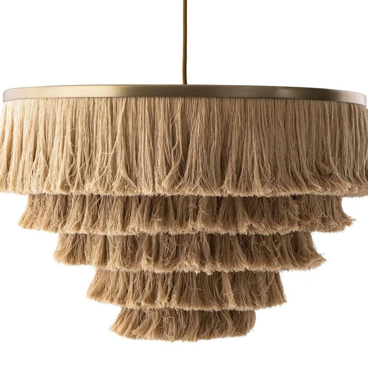 Candelabra Home Sarai Natural Fringe Pendant Lighting TOV-G18386