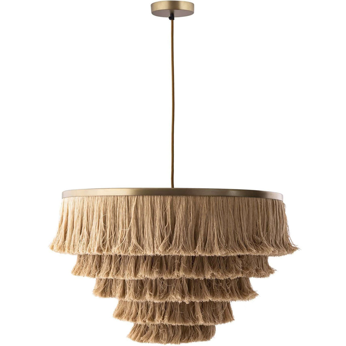 Candelabra Home Sarai Natural Fringe Pendant Lighting TOV-G18386