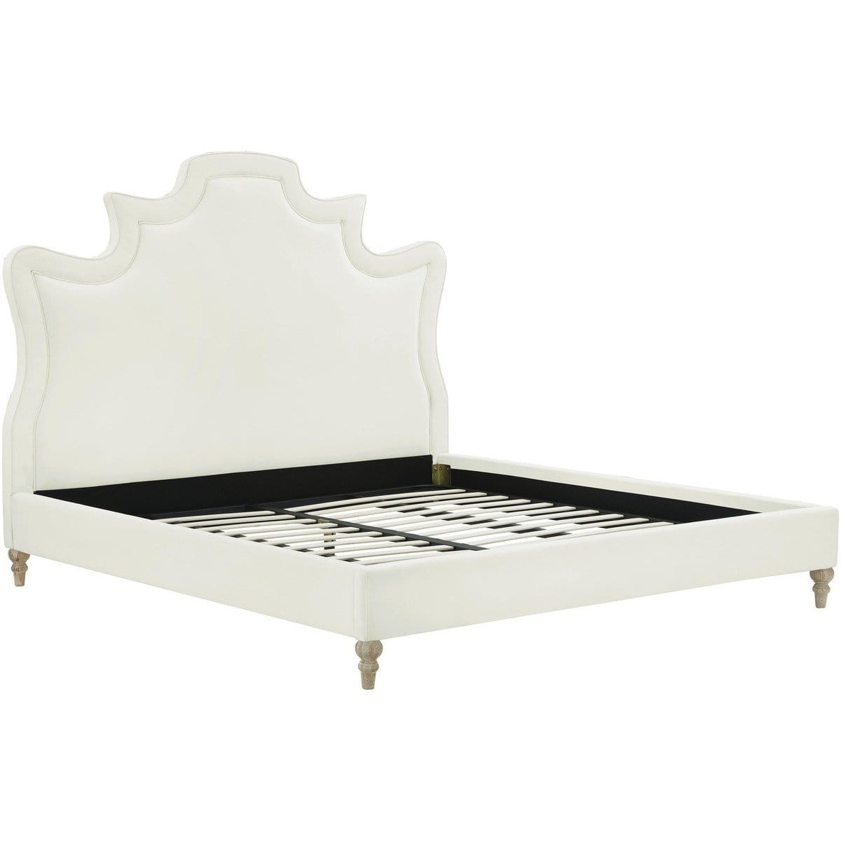 Candelabra Home Serenity Velvet Bed - Cream Furniture