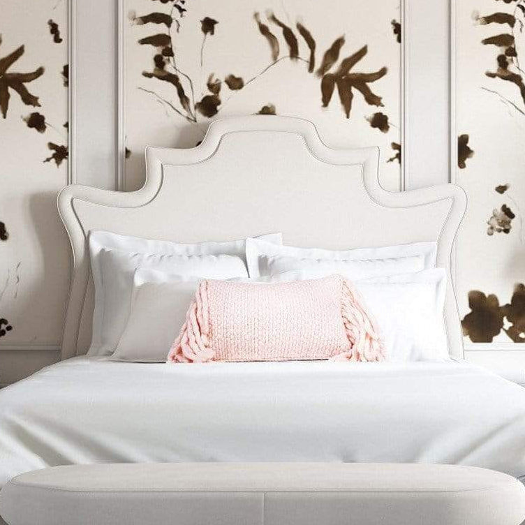 Candelabra Home Serenity Velvet Bed - Cream Furniture