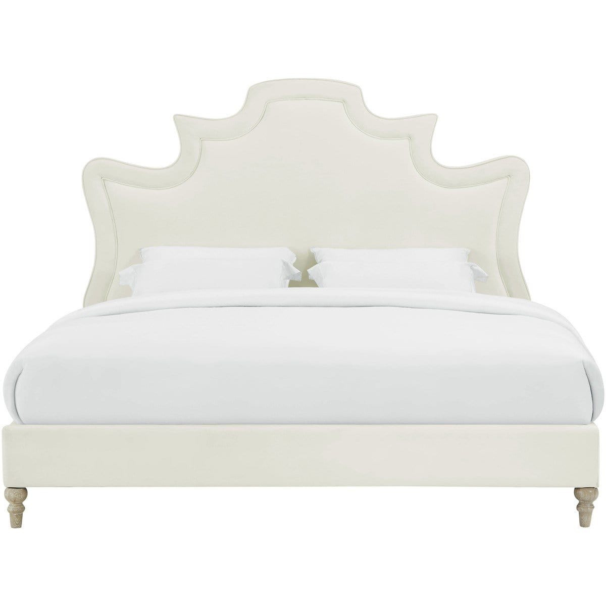 Candelabra Home Serenity Velvet Bed - Cream Furniture TOV-B105