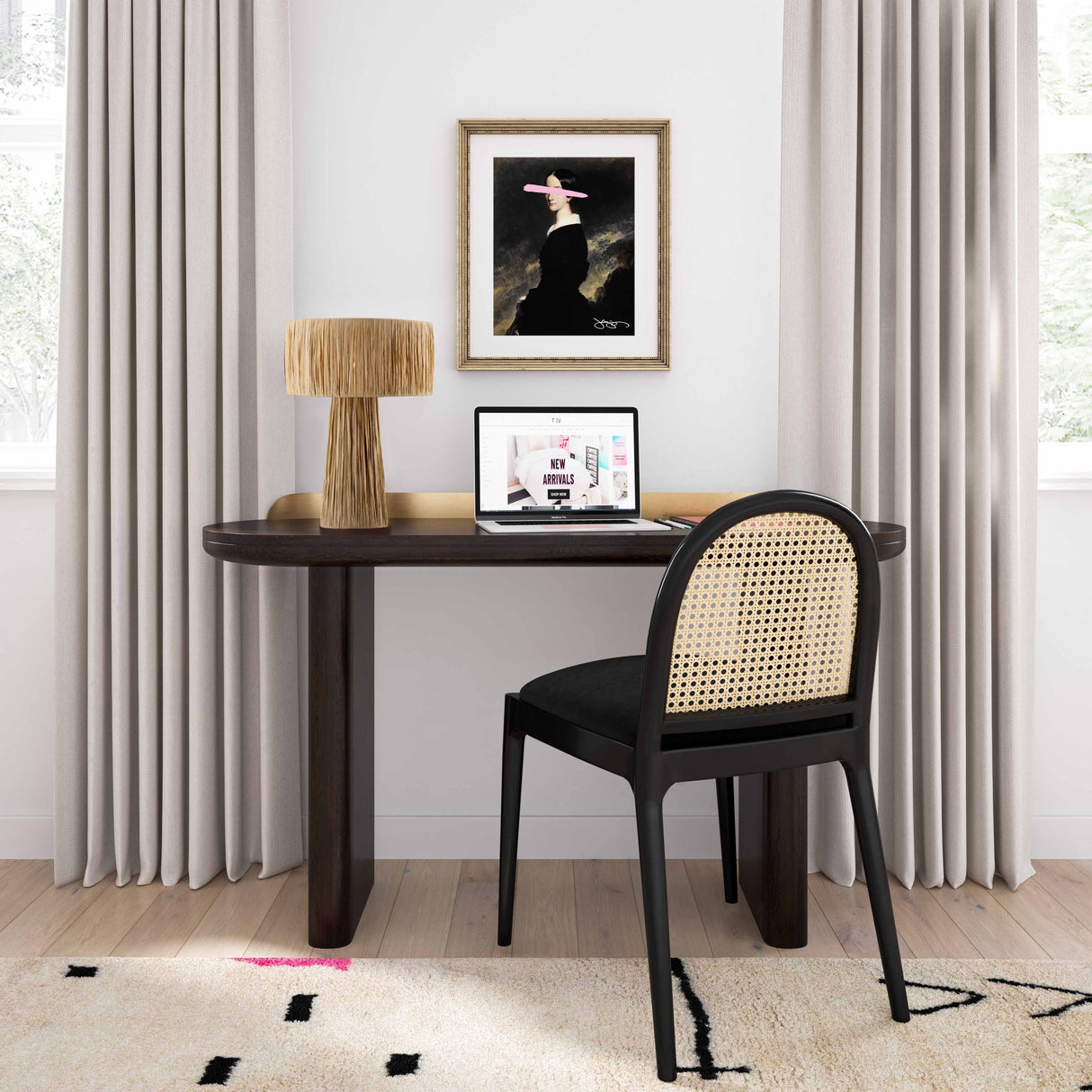 Candelabra Home Shelby Rafia Natural Table Lamp Lighting