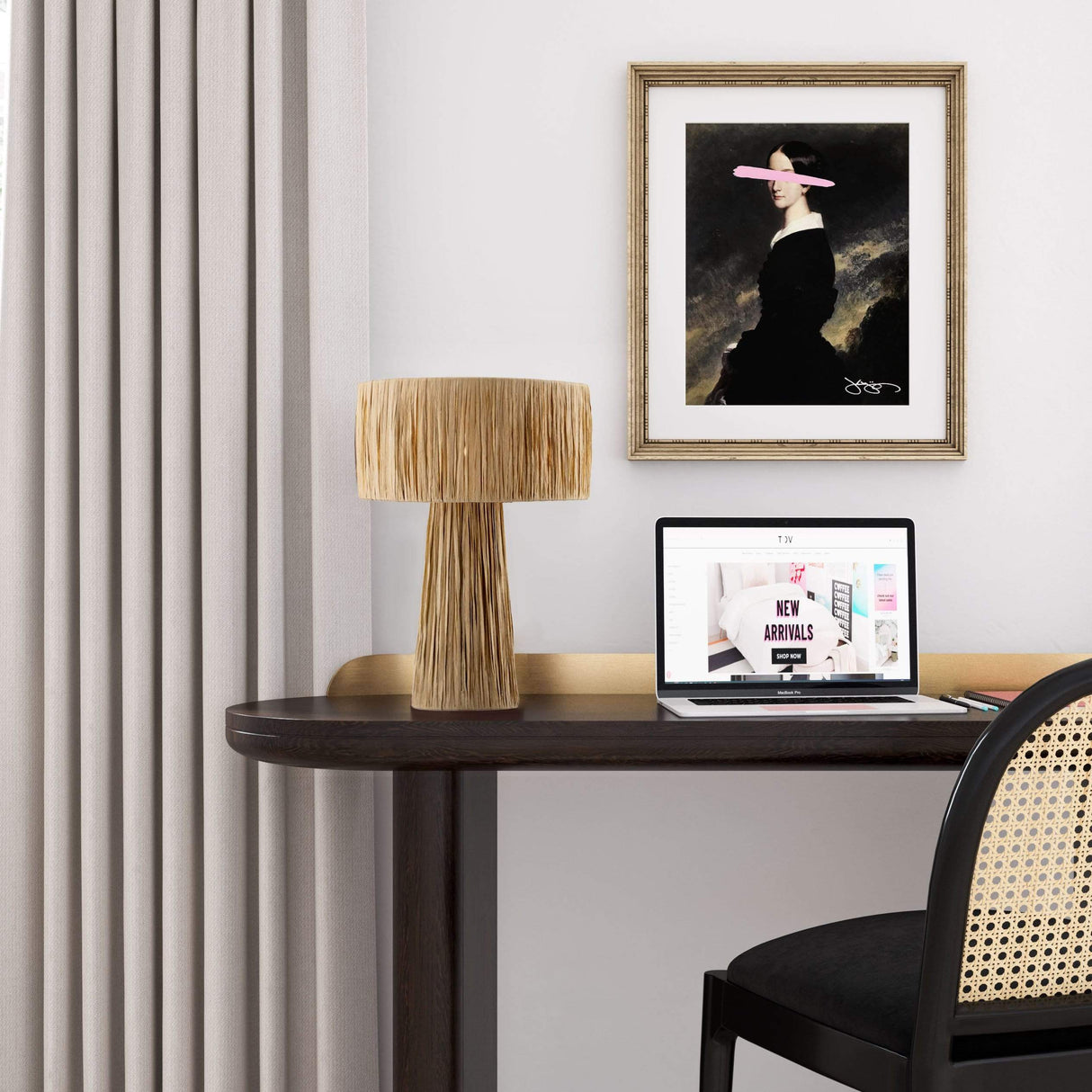 Candelabra Home Shelby Rafia Natural Table Lamp Lighting