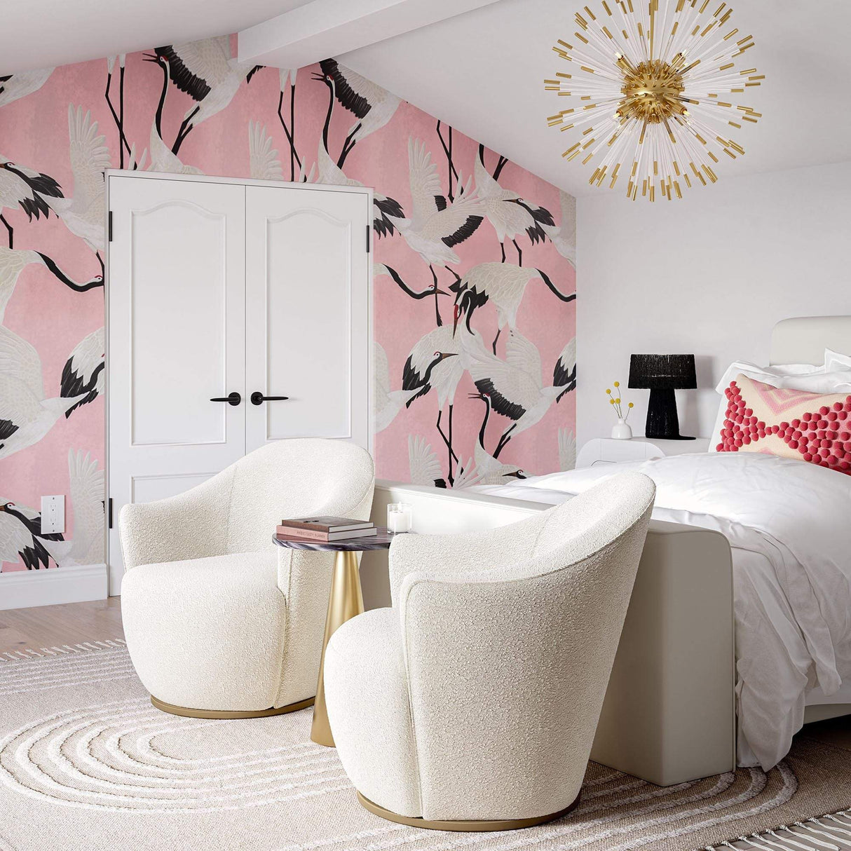 Candelabra Home Skyla Boucle Swivel Chair Furniture jamie-young-TOV-S68263