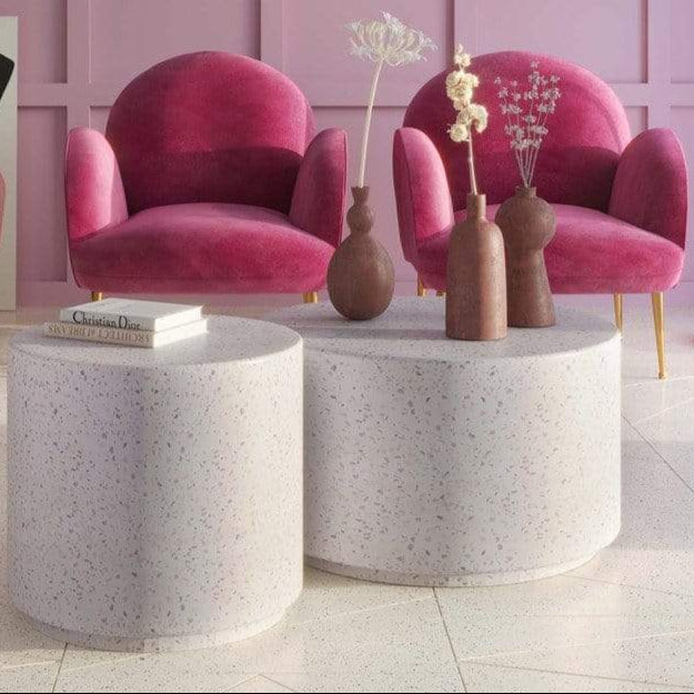 Candelabra Home Terrazzo Light Speckled Coffee Table Furniture TOV-OCO44054