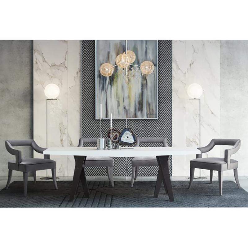 Candelabra Home Tiffany Velvet Chair - Grey Furniture TOV-A210 00806810354728