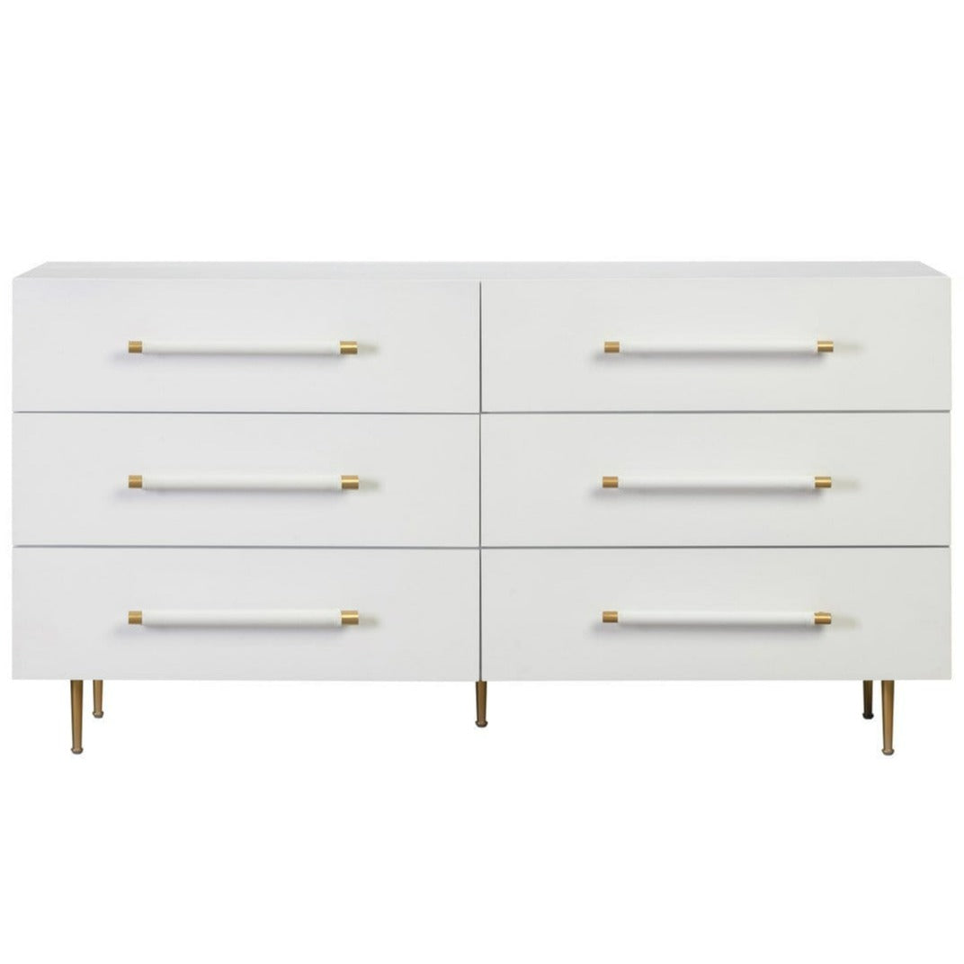 Candelabra Home Trident Black 6 Drawer Dresser - White Furniture TOV-B44095