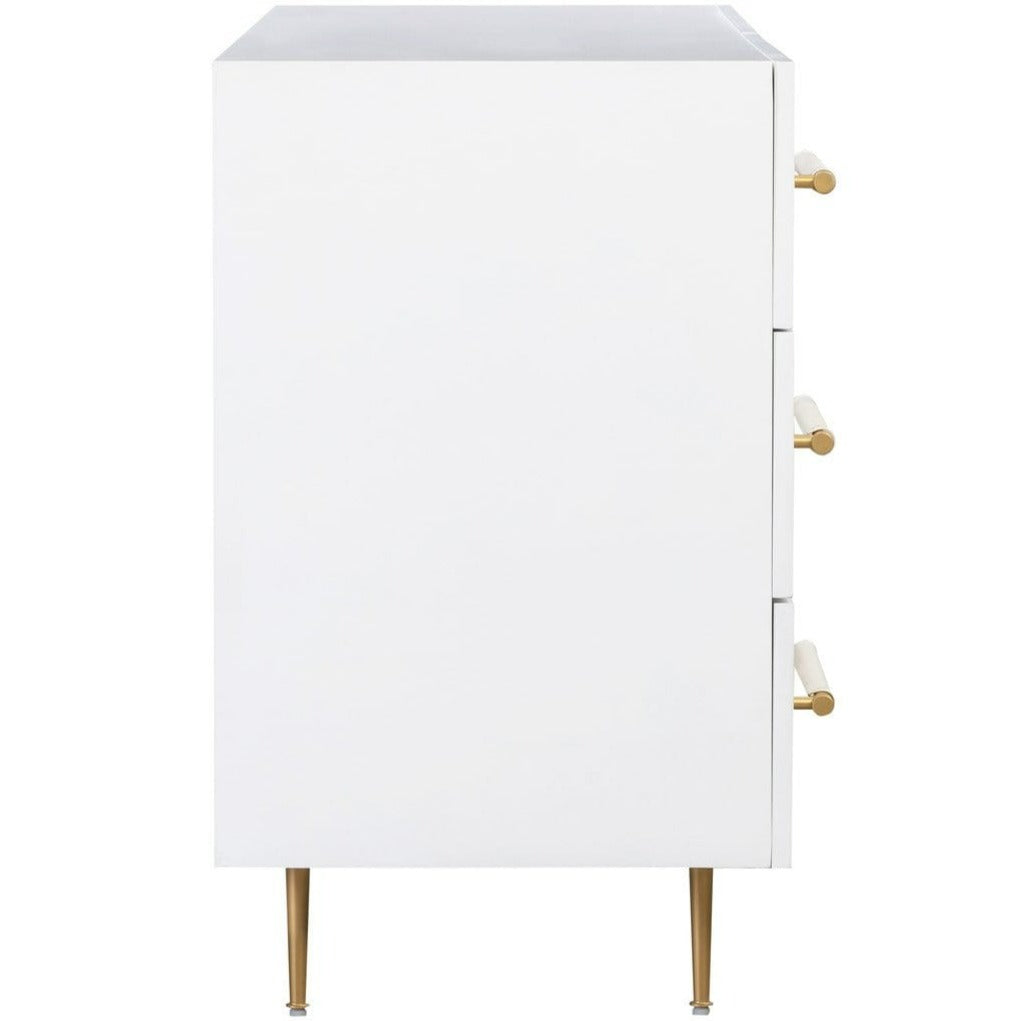 Candelabra Home Trident Black 6 Drawer Dresser - White Furniture TOV-B44095