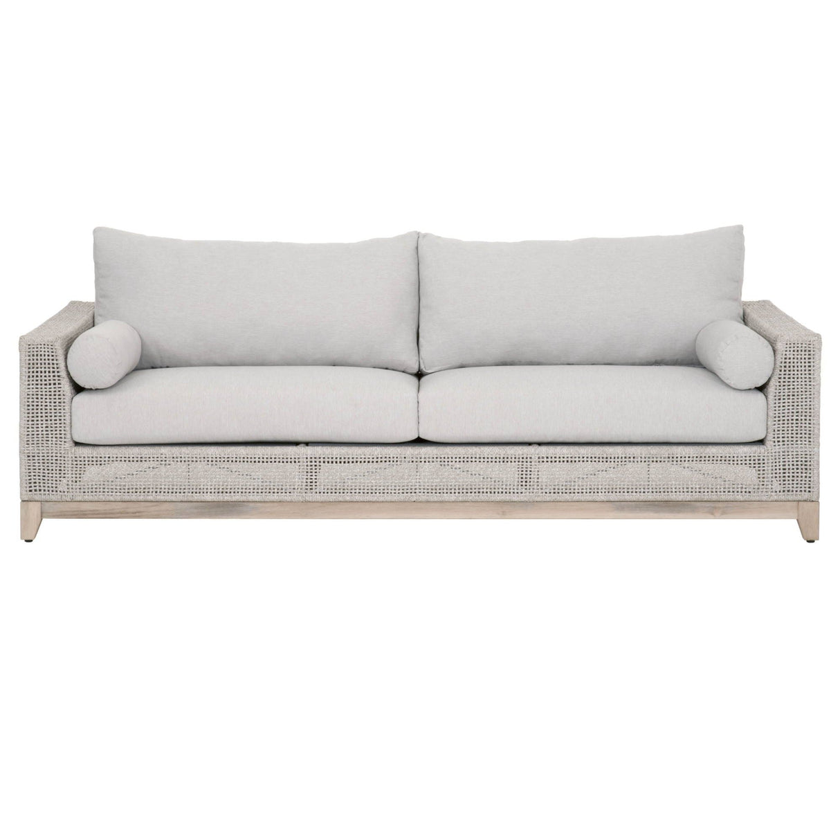 Candelabra Home Tropez Outdoor 90" Sofa - Taupe & White Furniture orient-express-6843.WTA/PUM/GT