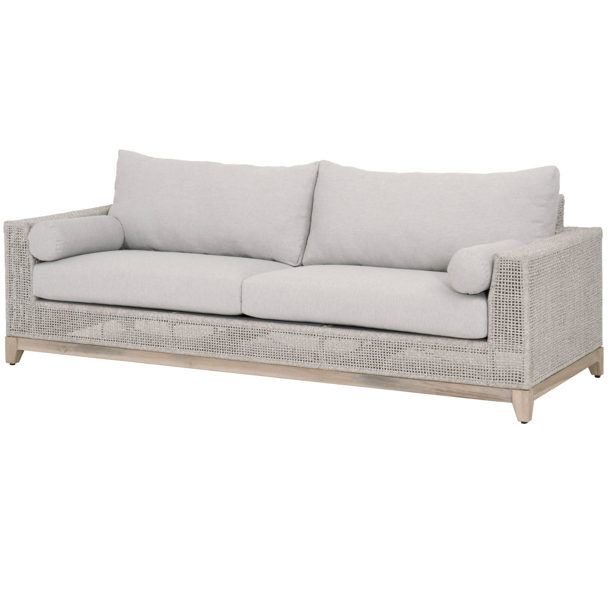 Candelabra Home Tropez Outdoor 90" Sofa - Taupe & White Furniture orient-express-6843.WTA/PUM/GT